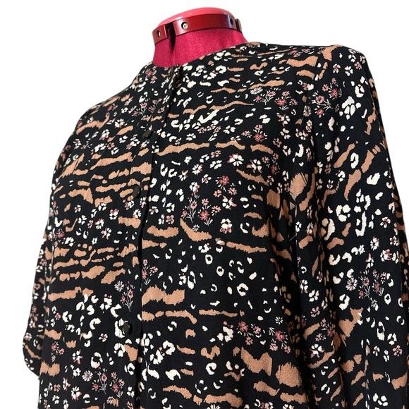 Kaffe KAerina loose fitting button down blouse 3/4 length sleeves 100% viscose - Picture 3 of 13